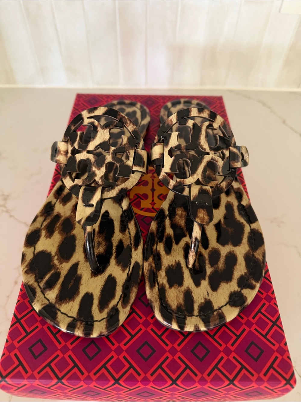 Tory Burch Miller Printed Patent Leather Natural Leopard 7